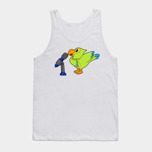 Parrot Singer Microphone Music Tank Top